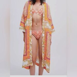 Magaschoni Women's 100% spun
Luxe Linen Kimono Wrap